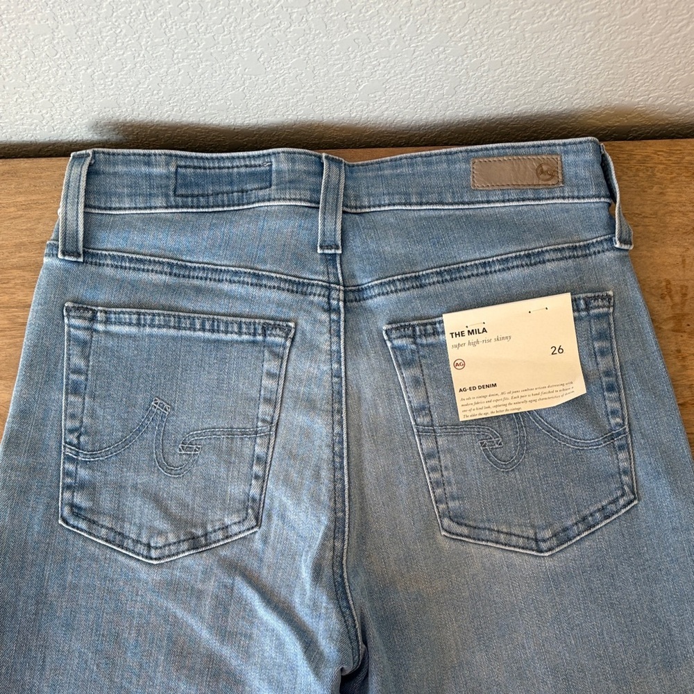 AG Adriano Goldschmied Light Blue High Rise Jeans- Super High-rise Skinny - Picture 10 of 14